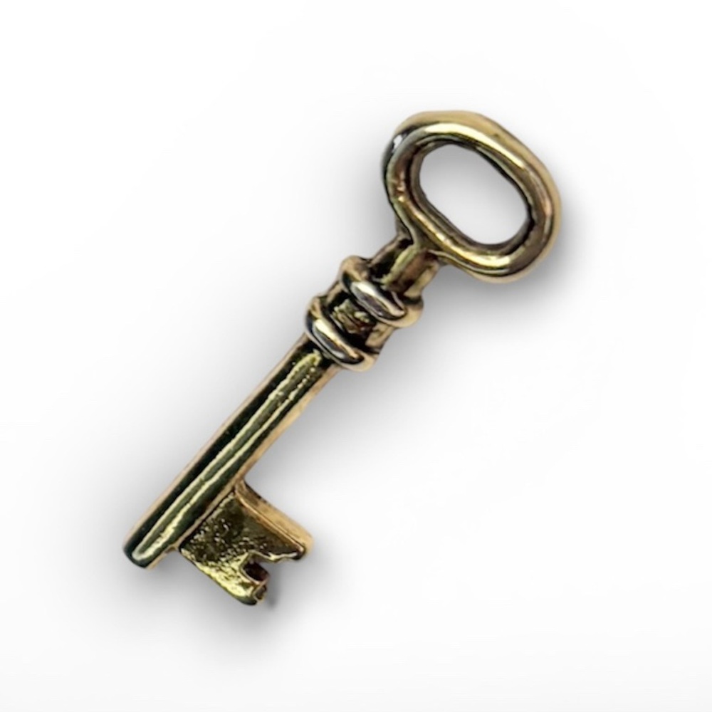 🎒BTS SALE📚 Vintage Gold Tone Skeleton Key Pendant Pin